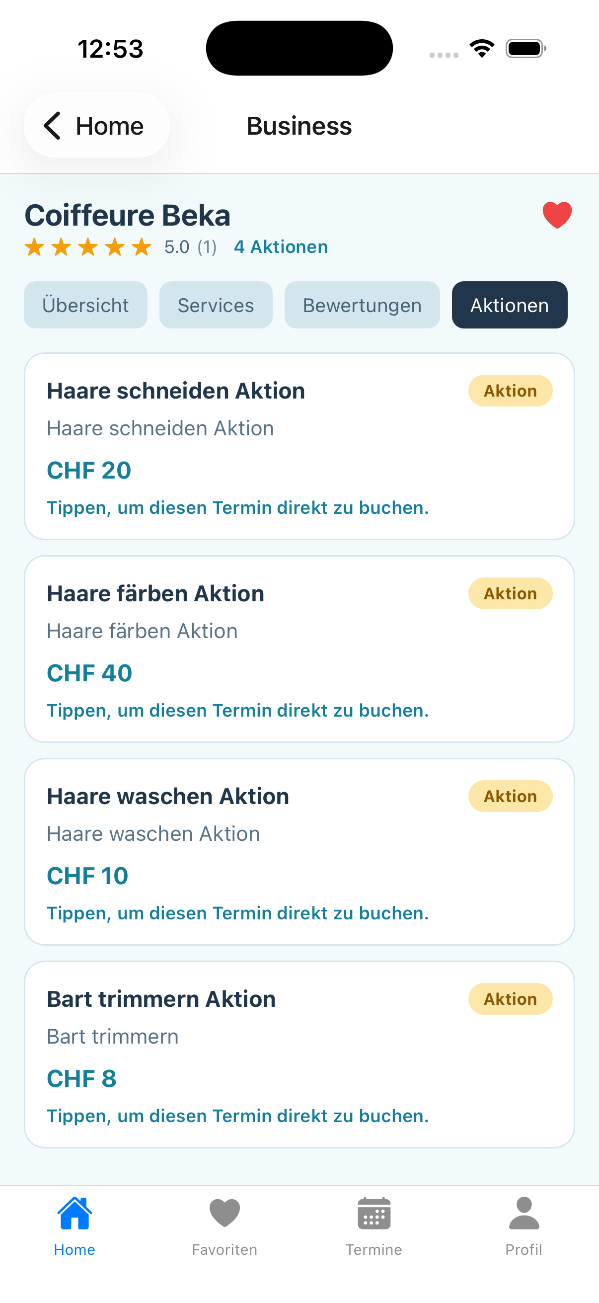 Rabatte im Unternehmensprofil