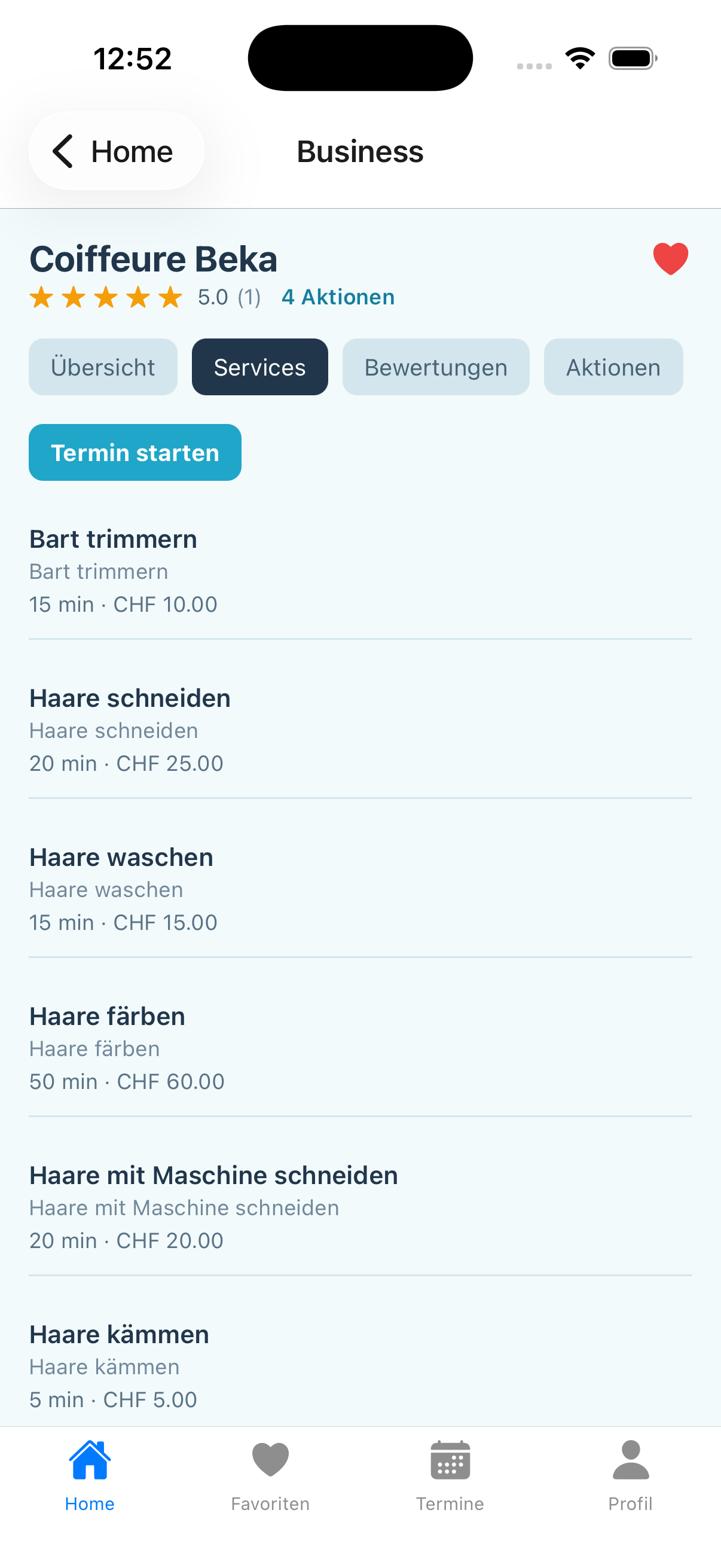 Services prüfen
